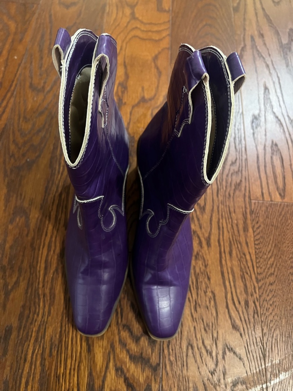 Purple Women's Western-Style Mid-Calf Boots